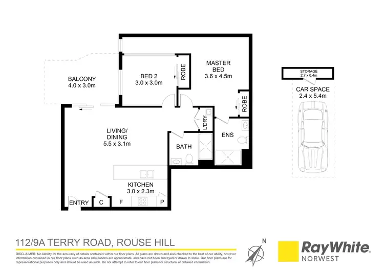 Floorplan of Homely apartment listing, 112/9A Terry Road, Rouse Hill NSW 2155