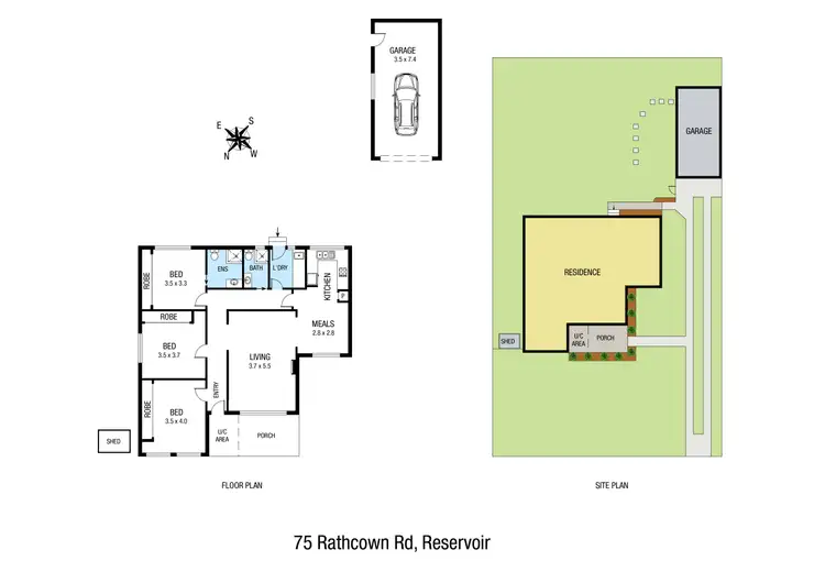 Floorplan of Homely house listing, 75 Rathcown Road, Reservoir VIC 3073
