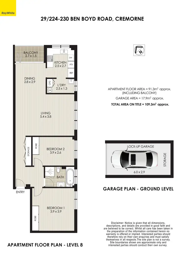 Floorplan of Homely apartment listing, 29/224-230 Ben Boyd Road, Cremorne NSW 2090