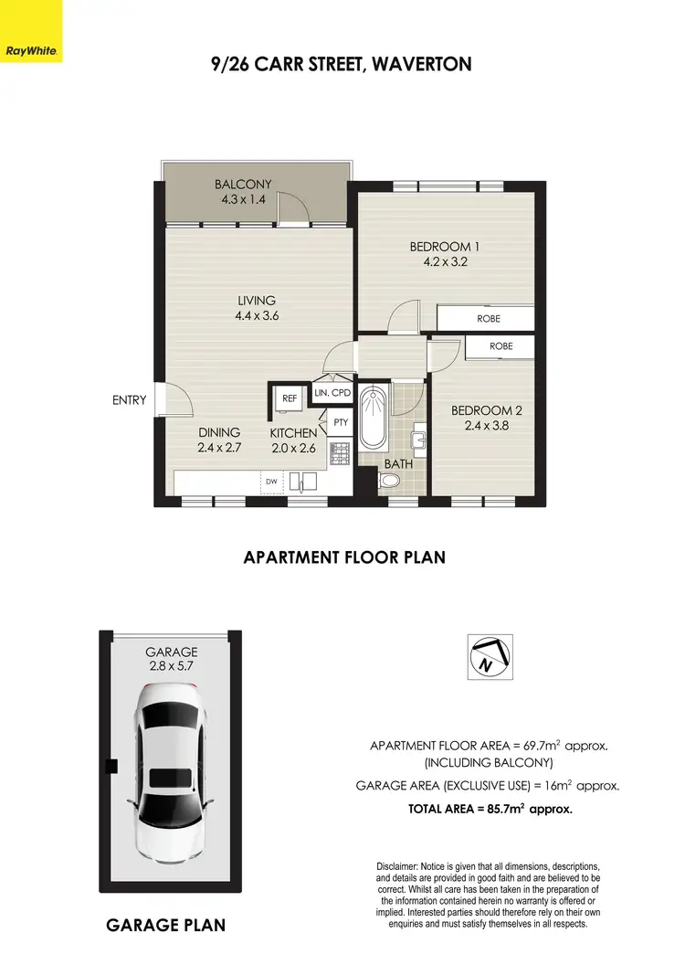 Floorplan of Homely apartment listing, 9/26 Carr Street, Waverton NSW 2060