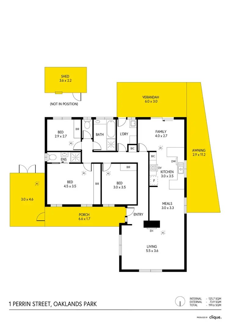 Floorplan of Homely house listing, 1 Perrin Street, Oaklands Park SA 5046
