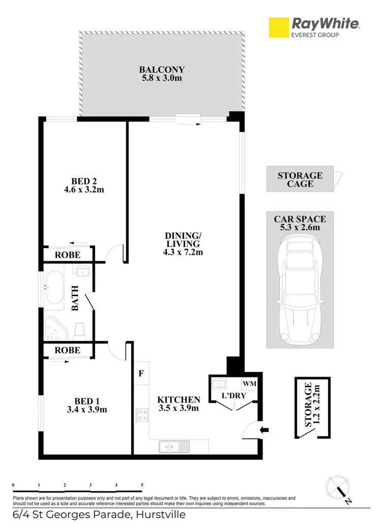 Floorplan of Homely apartment listing, 6/4 St Georges Parade, Hurstville NSW 2220