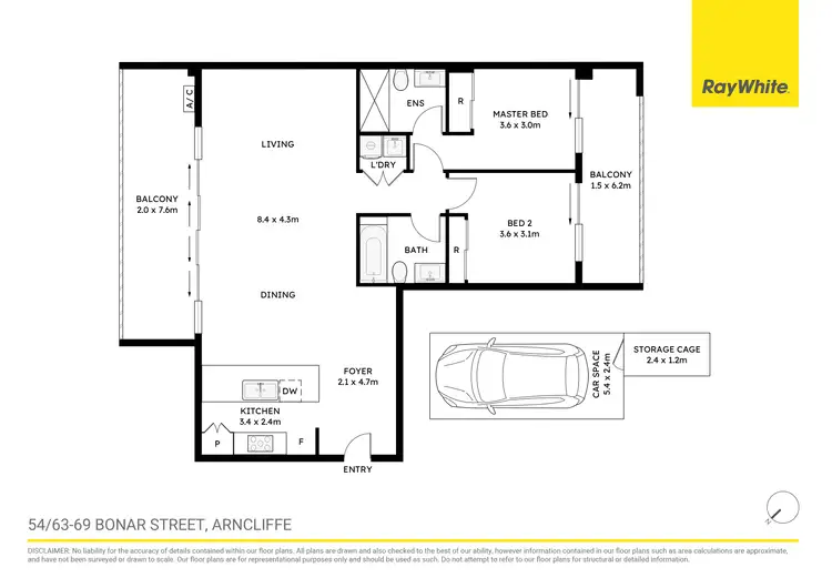 Floorplan of Homely apartment listing, 54/63-69 Bonar Street, Arncliffe NSW 2205