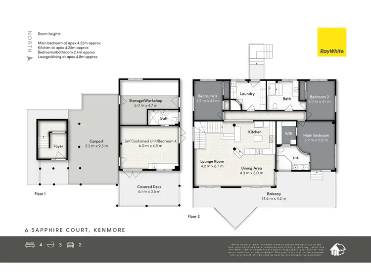 Floorplan of Homely house listing, 6 Sapphire Court, Kenmore QLD 4069