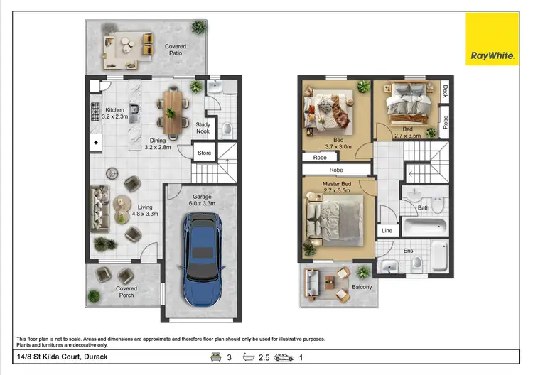 Floorplan of Homely townhouse listing, 14/8 Saint Kilda Court, Durack QLD 4077