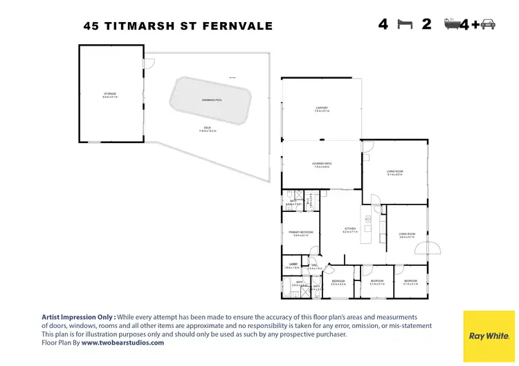 Floorplan of Homely house listing, 45 Titmarsh Circuit, Fernvale QLD 4306