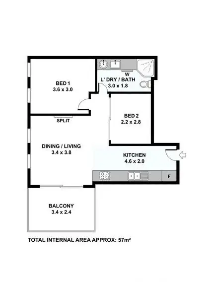 Floorplan of Homely apartment listing, 16/44-48 Metro Parade, Mawson Lakes SA 5095