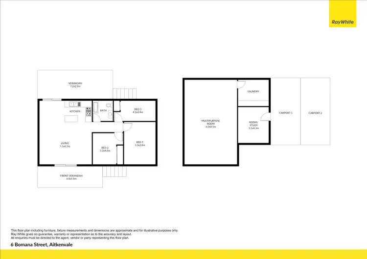 Floorplan of Homely house listing, 6 Bomana Street, Aitkenvale QLD 4814