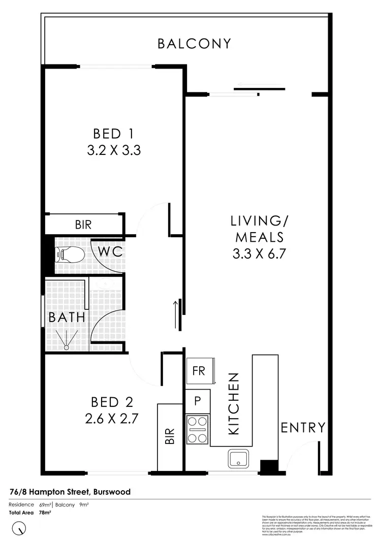 Floorplan of Homely apartment listing, 76/8 Hampton Street, Burswood WA 6100