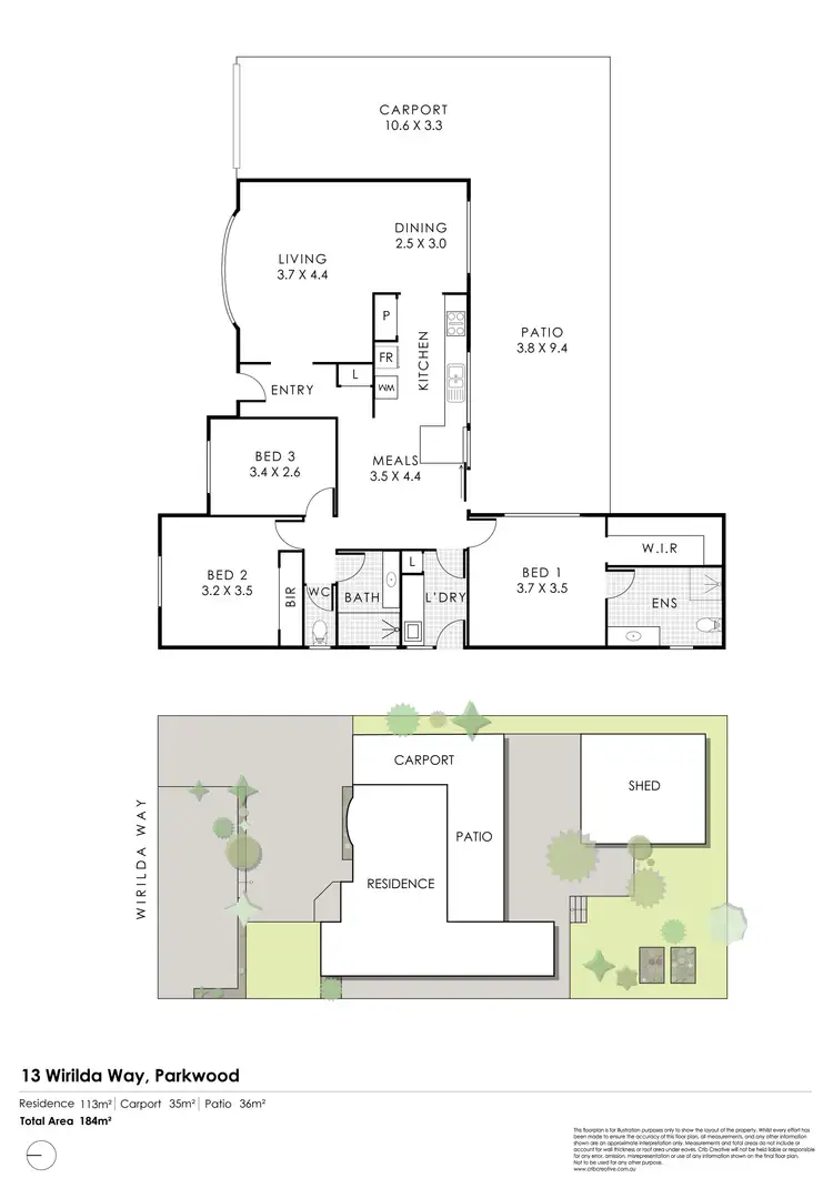 Floorplan of Homely house listing, 13 Wirilda Way, Parkwood WA 6147