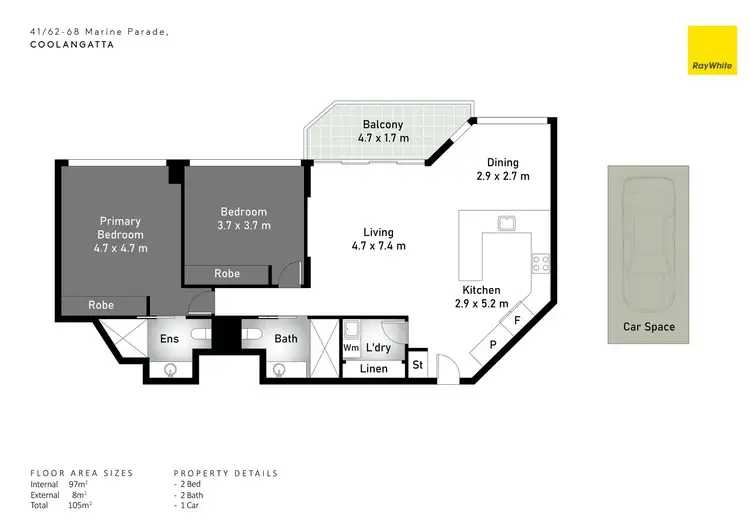 Floorplan of Homely apartment listing, 41 POINTS NORTH/62 Marine Parade, Coolangatta QLD 4225