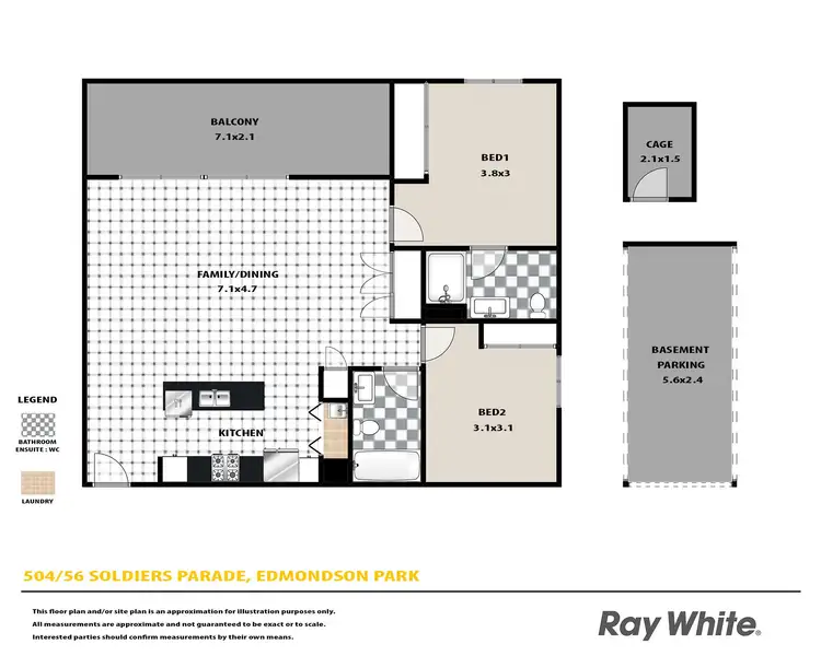 Floorplan of Homely unit listing, 504/56 Soldiers Parade, Edmondson Park NSW 2174