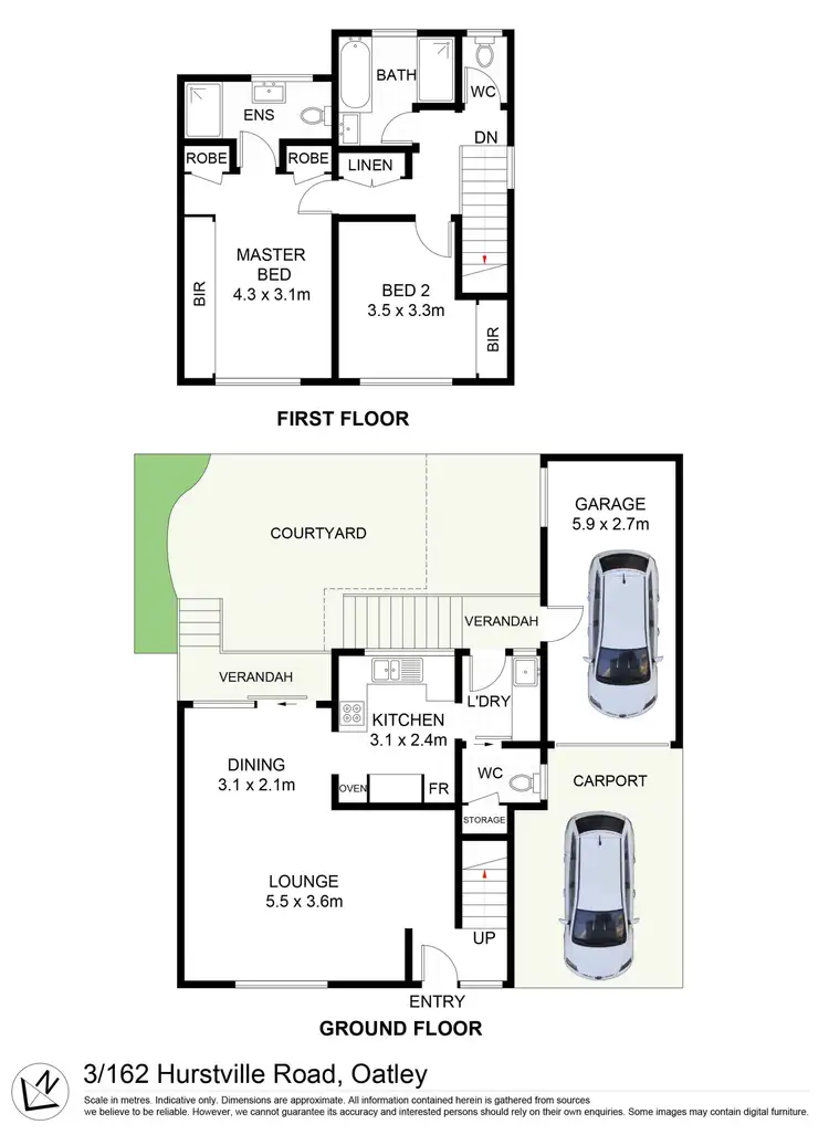 Floorplan of Homely townhouse listing, 3/162 Hurstville Road, Oatley NSW 2223