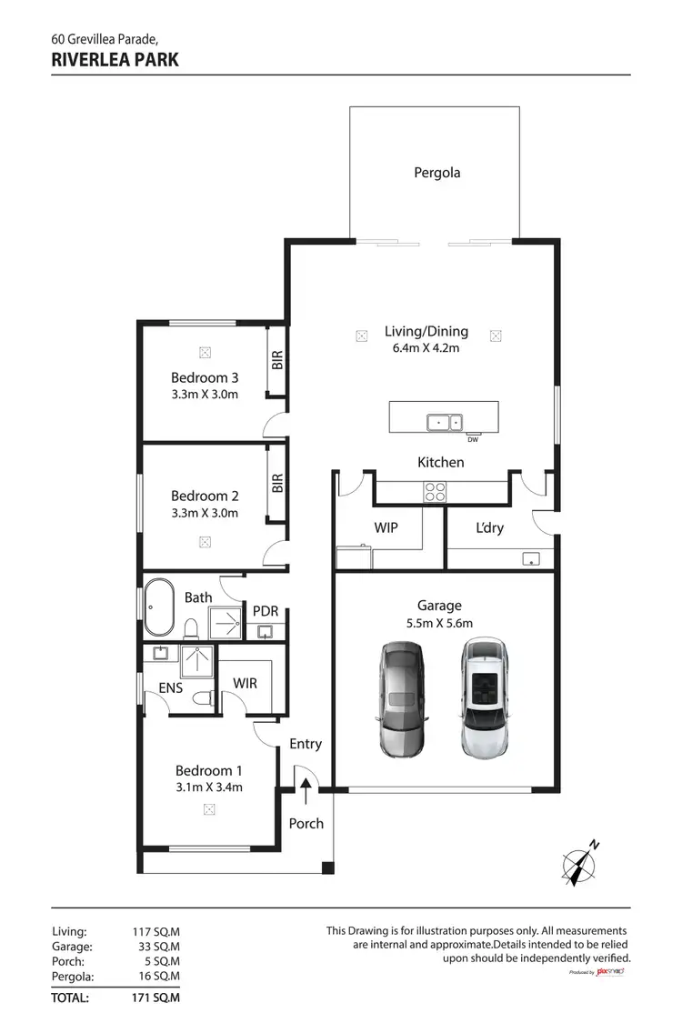 Floorplan of Homely house listing, 60 Grevillea Parade, Riverlea Park SA 5120