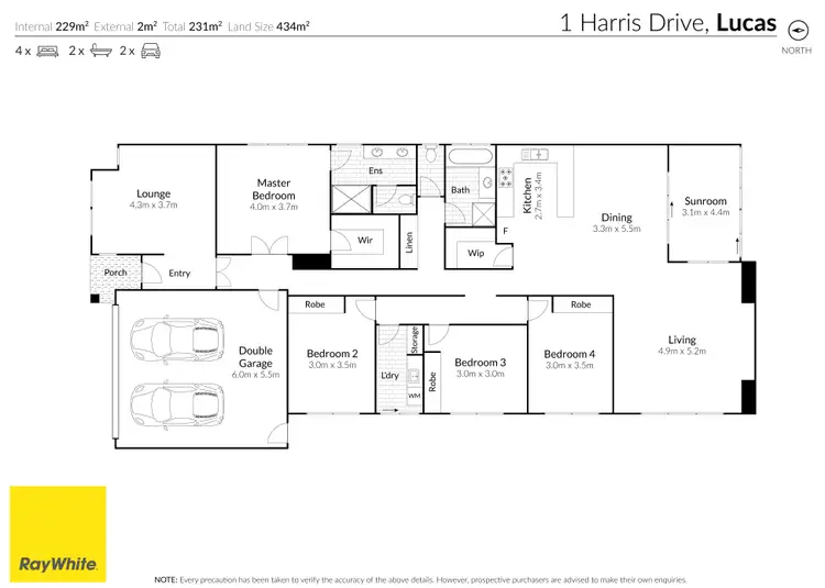 Floorplan of Homely house listing, 1 Harris Drive, Lucas VIC 3350