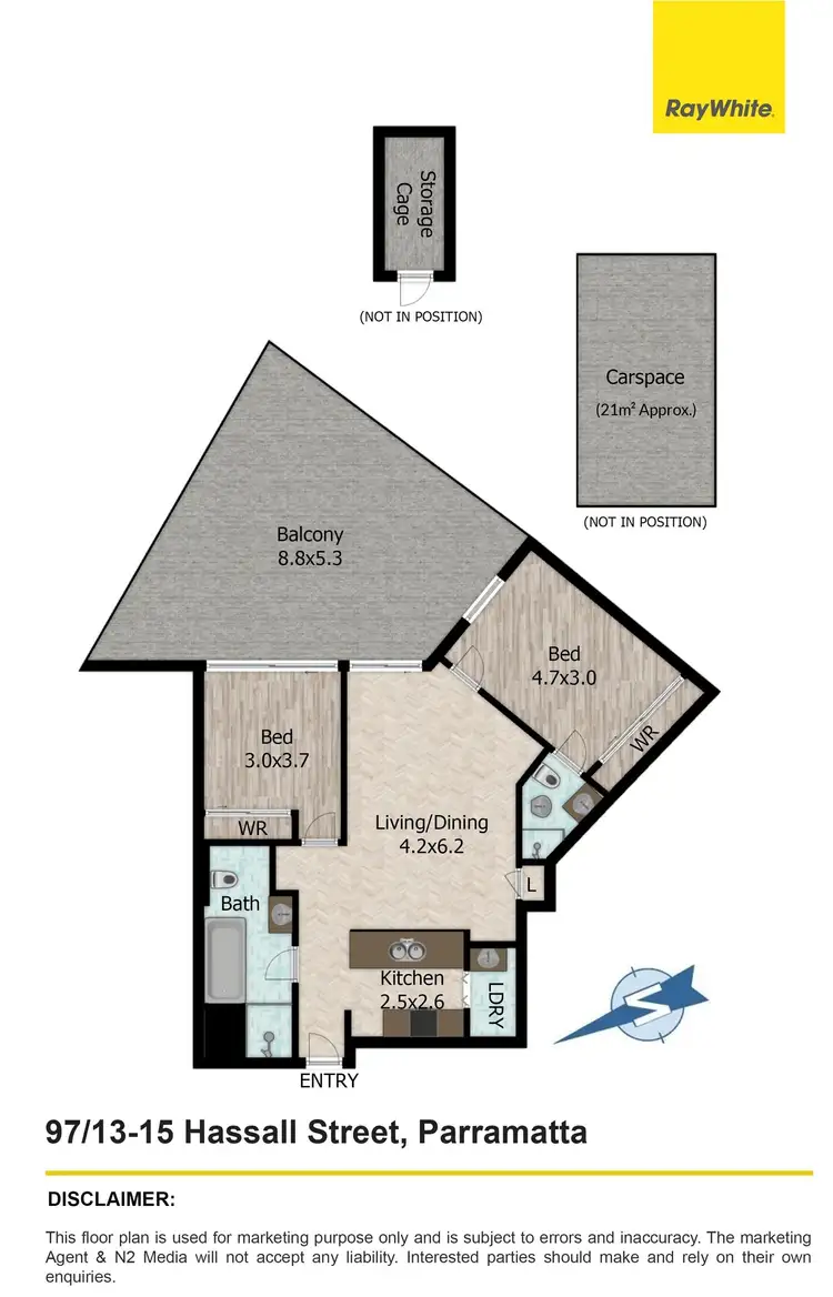 Floorplan of Homely apartment listing, 97/13-15 Hassall Street, Parramatta NSW 2150