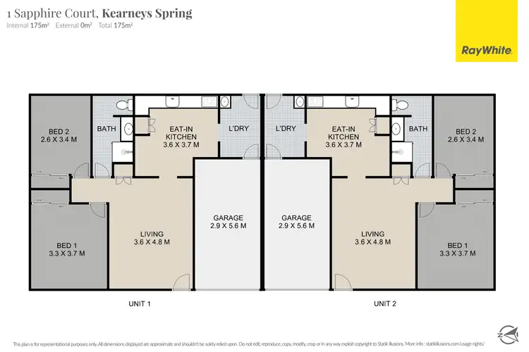 Floorplan of Homely unit listing, 1 & 2/1 Sapphire Court, Kearneys Spring QLD 4350