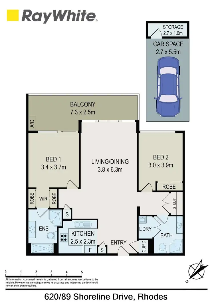 Floorplan of Homely apartment listing, 620/89 Shoreline Drive, Rhodes NSW 2138