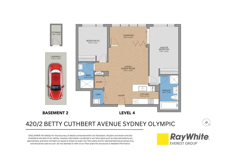 Floorplan of Homely apartment listing, 420/2 Betty Cuthbert Avenue, Sydney Olympic Park NSW 2127