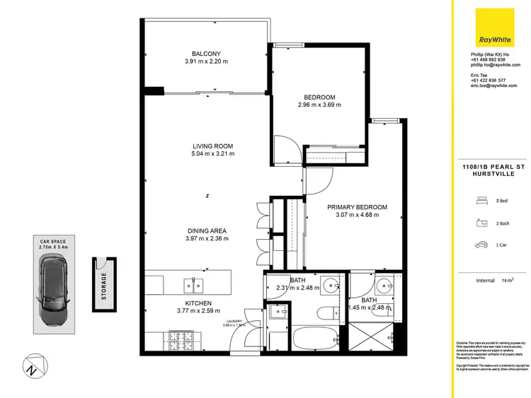 Floorplan of Homely apartment listing, 1108/1B Pearl Street, Hurstville NSW 2220