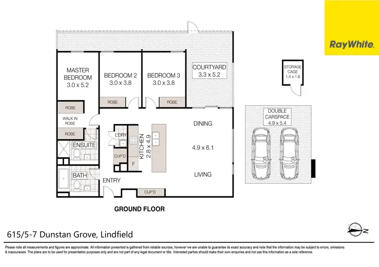 Floorplan of Homely unit listing, 615/5-7 Dunstan Grove, Lindfield NSW 2070