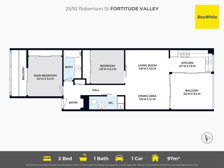 Floorplan of Homely apartment listing, 25/92 Robertson Street, Fortitude Valley QLD 4006