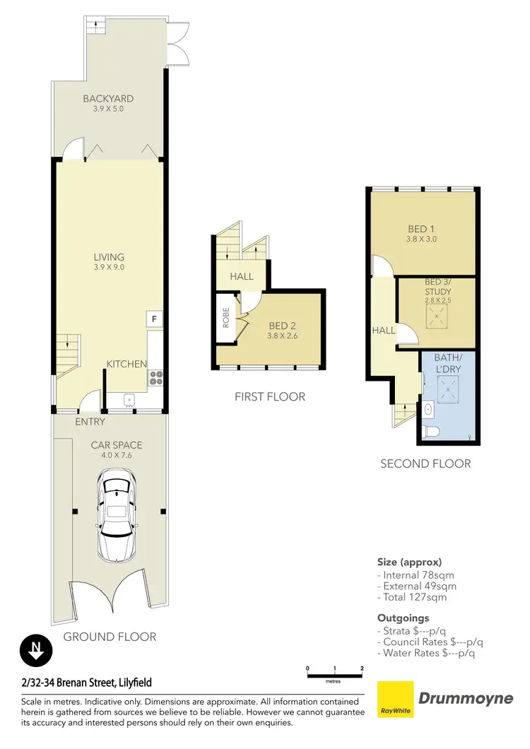 Floorplan of Homely townhouse listing, 2/32 Brenan Street, Lilyfield NSW 2040