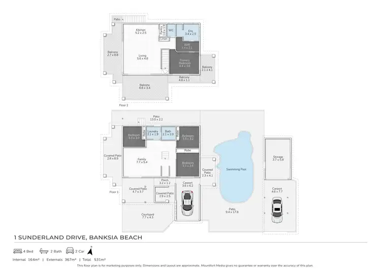 Floorplan of Homely house listing, 1 Sunderland Drive, Banksia Beach QLD 4507