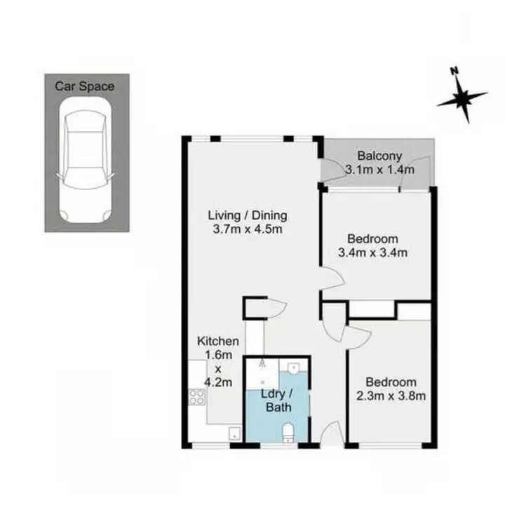 Floorplan of Homely unit listing, 1F/172 Oxlade Drive, New Farm QLD 4005
