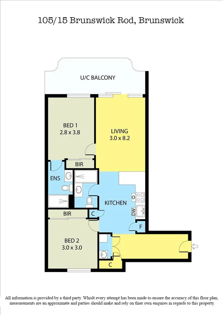 Floorplan of Homely apartment listing, 105/15 Brunswick Road, Brunswick East VIC 3057
