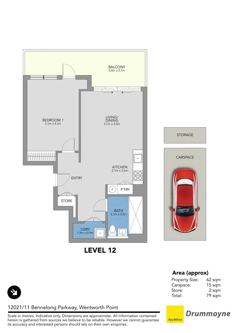 Floorplan of Homely apartment listing, 12021/11 Bennelong Parkway, Wentworth Point NSW 2127