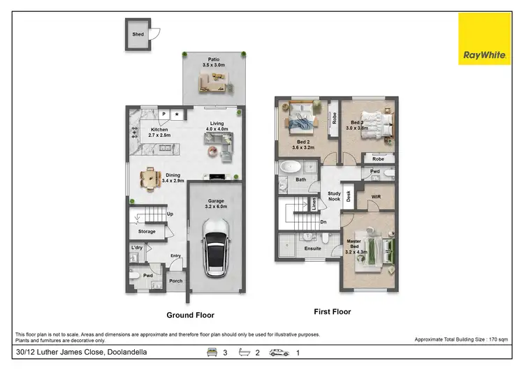 Floorplan of Homely townhouse listing, 30/12 Luther James Close, Doolandella QLD 4077