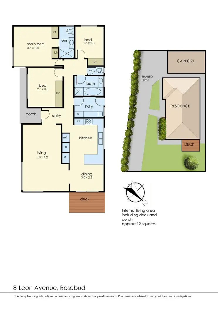 Floorplan of Homely house listing, 1/8 Leon Avenue, Rosebud VIC 3939