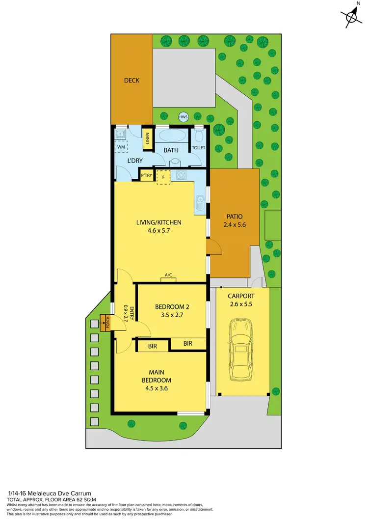 Floorplan of Homely unit listing, 1/14-16 Melaleuca Drive, Carrum VIC 3197