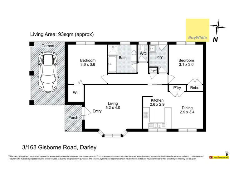 Floorplan of Homely unit listing, 3/168 Gisborne Road, Darley VIC 3340