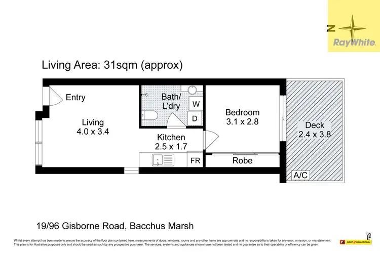 Floorplan of Homely unit listing, 19/96 Gisborne Road, Bacchus Marsh VIC 3340