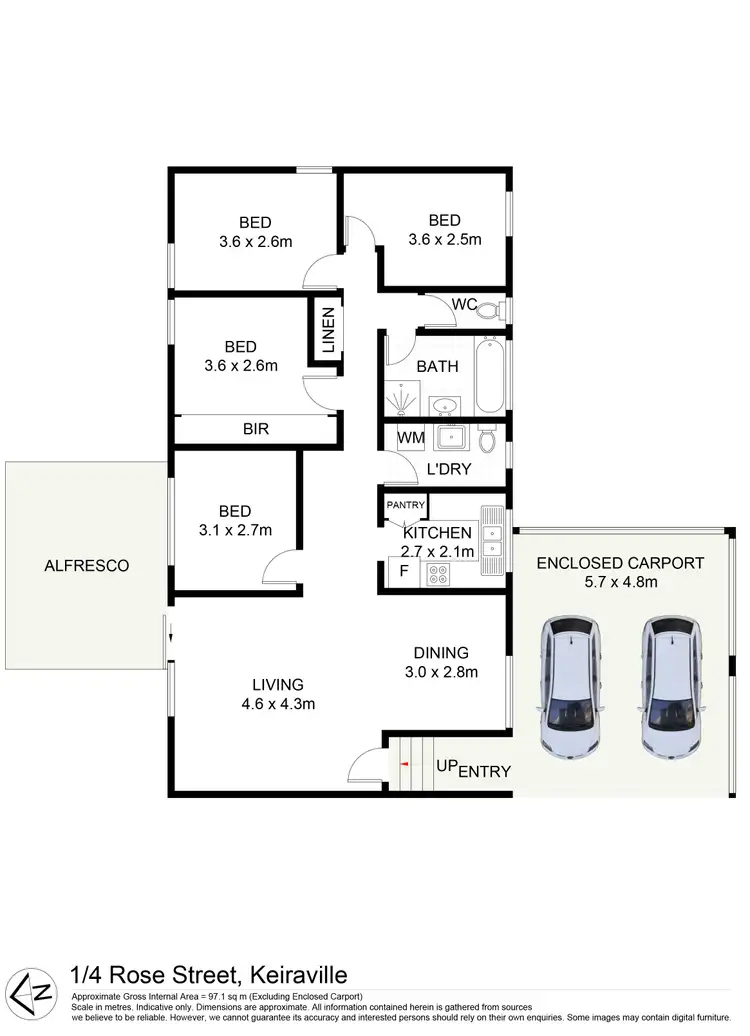 Floorplan of Homely villa listing, 1/4 Rose Street, Keiraville NSW 2500