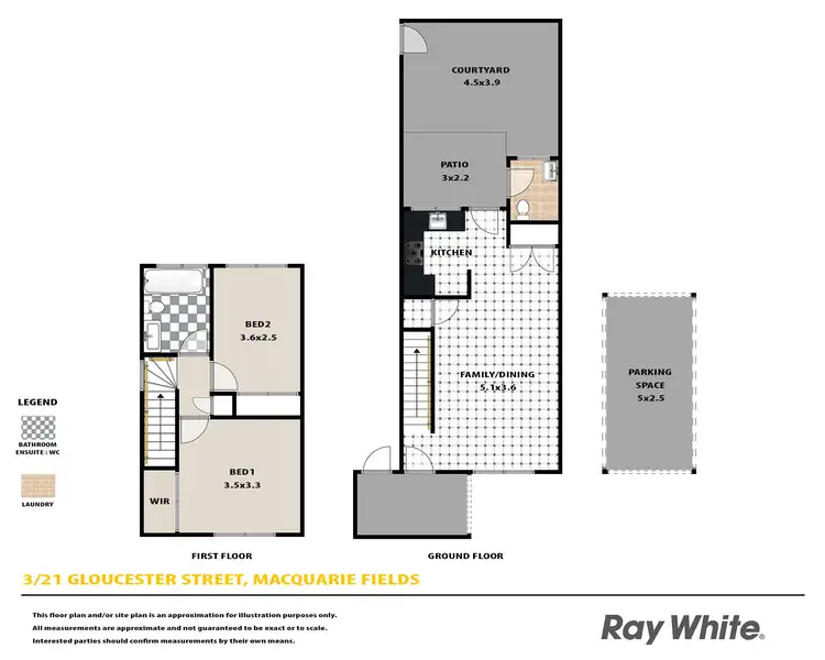 Floorplan of Homely townhouse listing, 3/21 Gloucester Street, Macquarie Fields NSW 2564