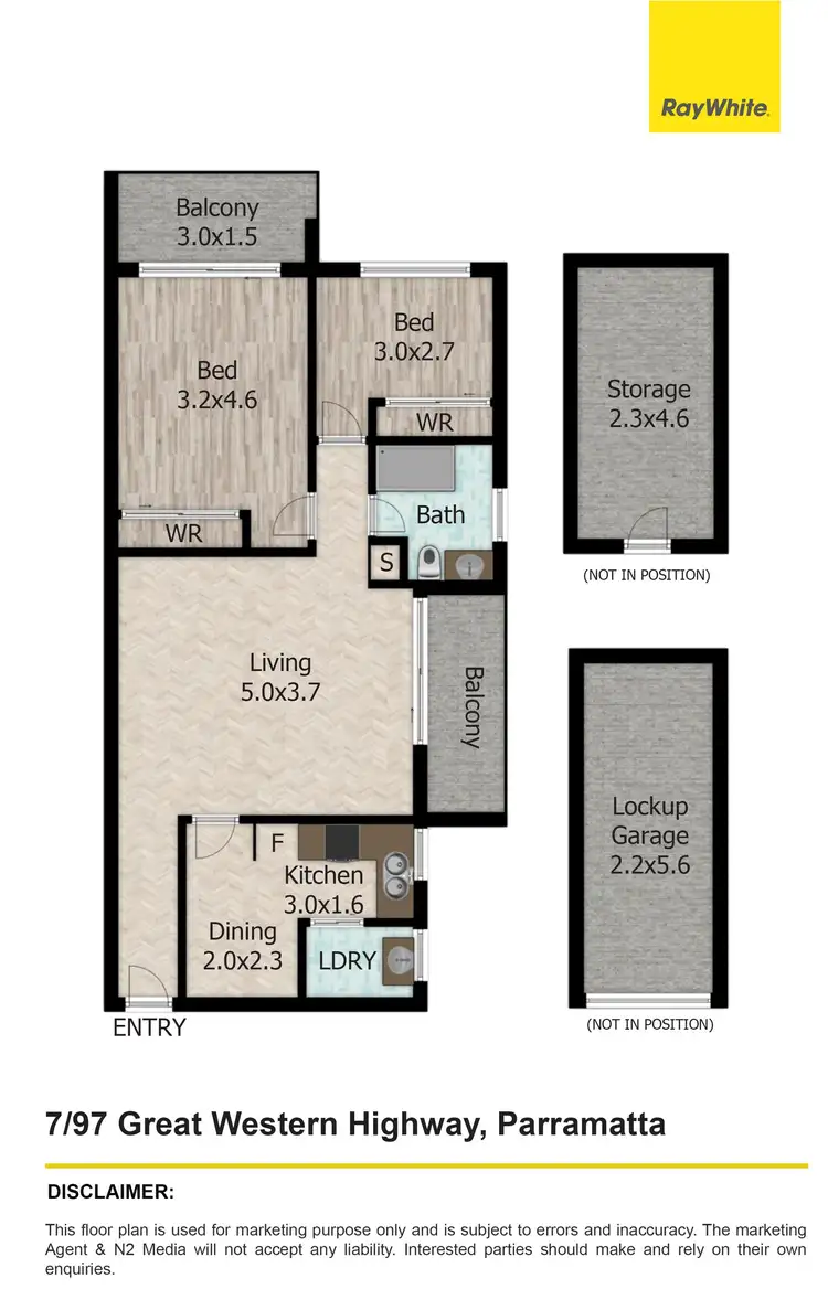 Floorplan of Homely unit listing, 7/97 Great Western Highway, Parramatta NSW 2150
