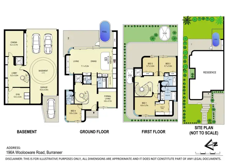 Floorplan of Homely semi-detached listing, 196A Woolooware Road, Burraneer NSW 2230