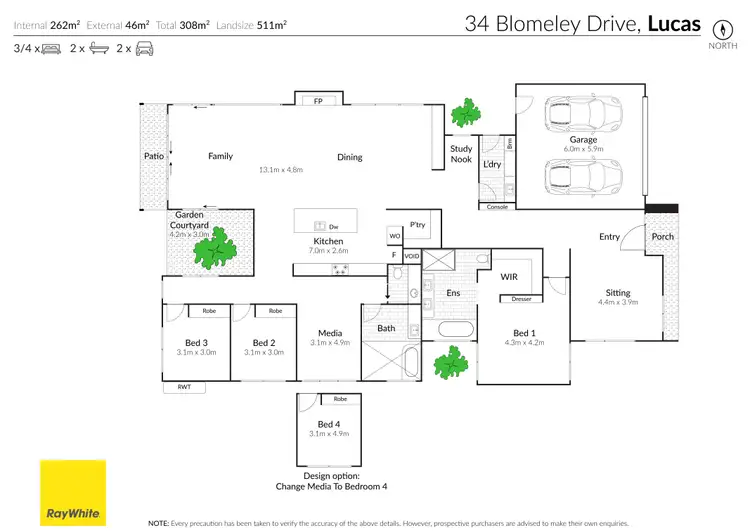 Floorplan of Homely house listing, 34 Blomeley Drive, Lucas VIC 3350
