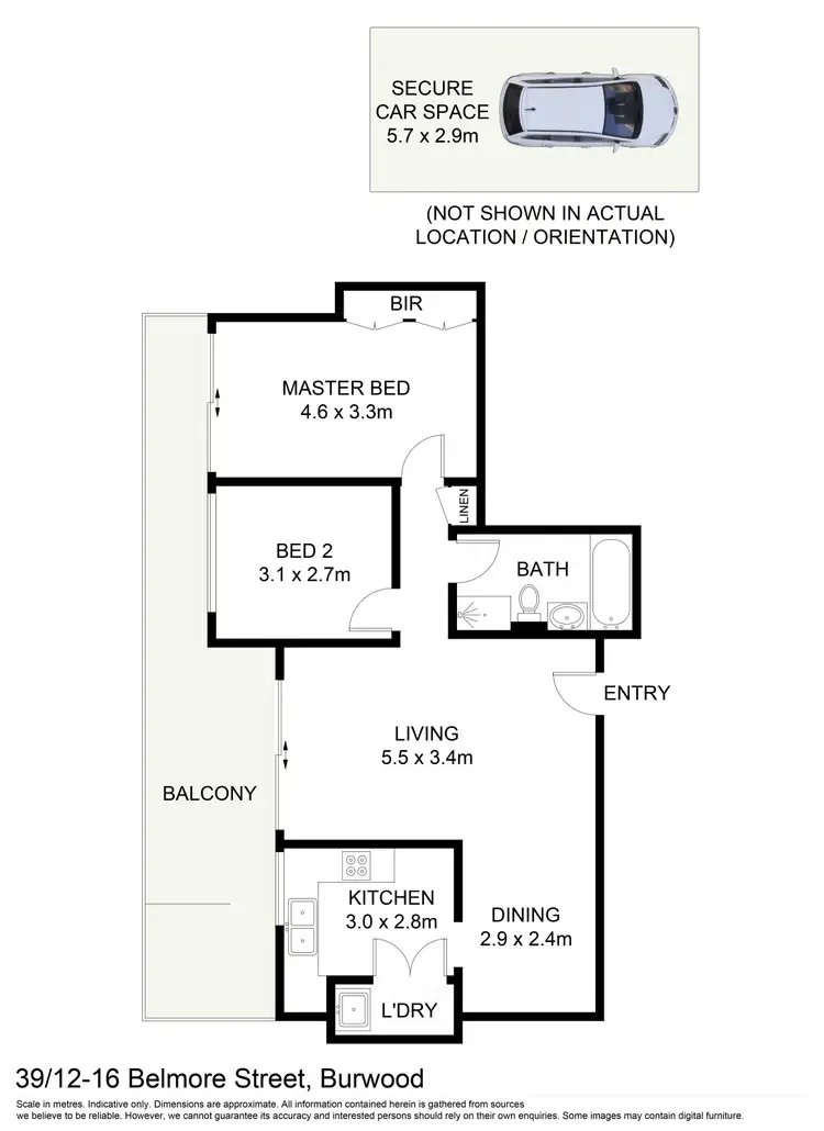 Floorplan of Homely apartment listing, 39/12-14 Belmore Street, Burwood NSW 2134