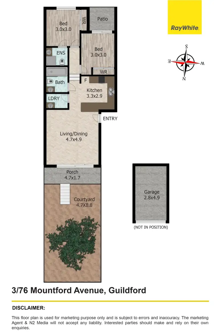 Floorplan of Homely unit listing, 3/76-78 Mountford Avenue, Guildford NSW 2161