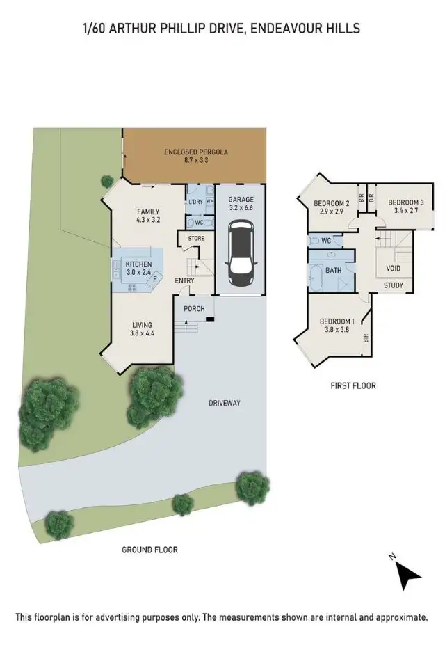 Floorplan of Homely townhouse listing, 1/60 Arthur Phillip Drive, Endeavour Hills VIC 3802