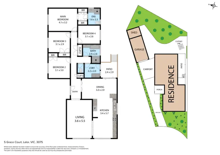 Floorplan of Homely house listing, 5 Grace Court, Lalor VIC 3075