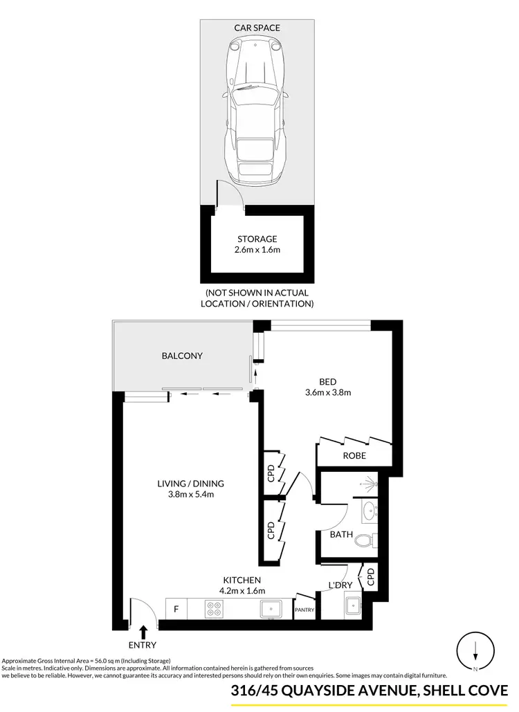 Floorplan of Homely apartment listing, 316/45 Quayside Avenue, Shell Cove NSW 2529