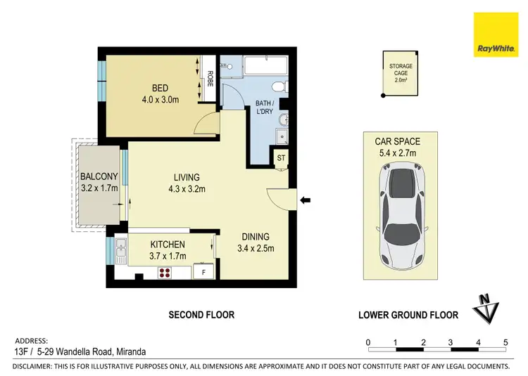 Floorplan of Homely apartment listing, 13F/5-29 Wandella Road, Miranda NSW 2228