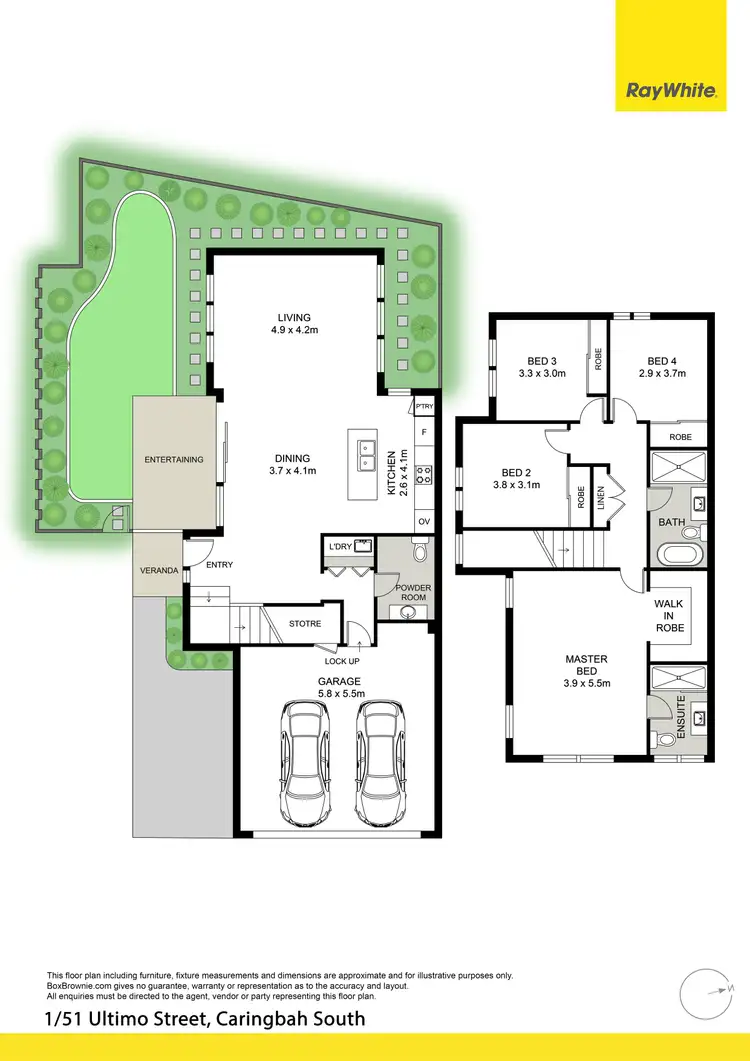 Floorplan of Homely townhouse listing, 1/51 Ultimo Street, Caringbah South NSW 2229