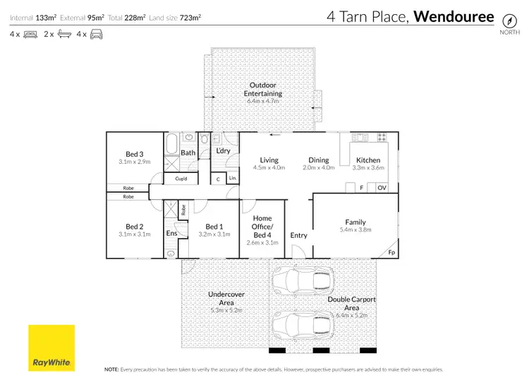 Floorplan of Homely house listing, 4 Tarn Place, Wendouree VIC 3355