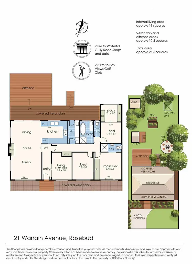 Floorplan of Homely house listing, 21 Warrain Avenue, Rosebud VIC 3939
